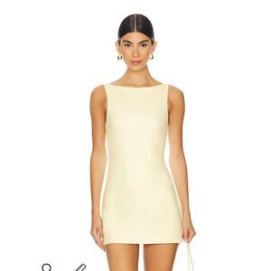 NUBYÉN FLOWER MARKET DRESS PEAR SORBET Cream Sheath Mini Revolve S